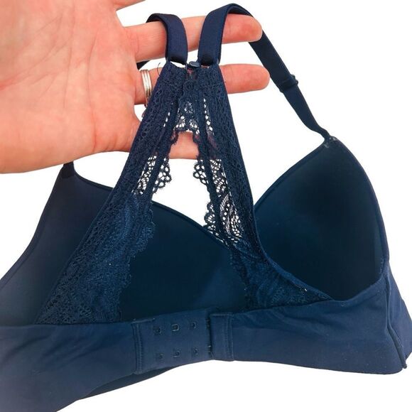 Soma Enbliss wireless lace j hook bra size 32C navy blue - Picture 3 of 4